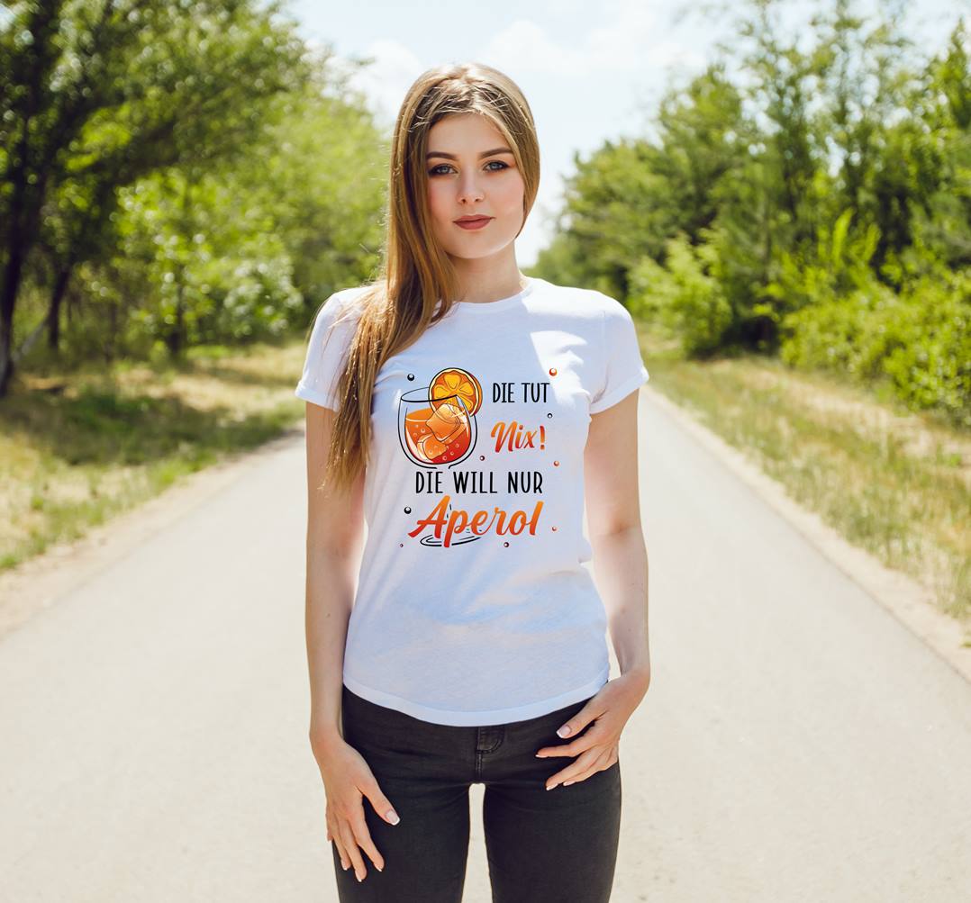 Bild: T-Shirt Damen - Die tut nix! Die will nur Aperol. Geschenkidee