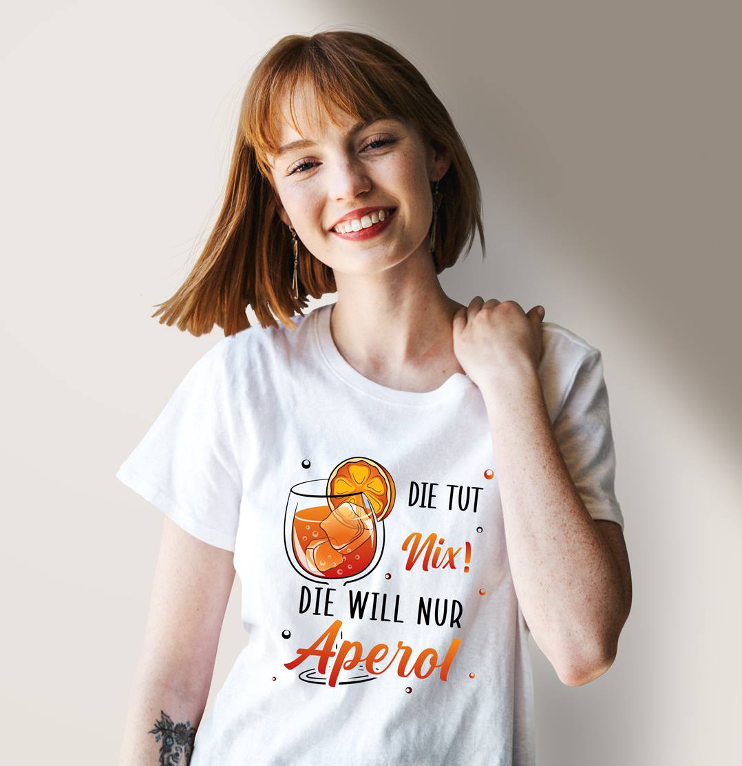 Bild: T-Shirt Damen - Die tut nix! Die will nur Aperol. Geschenkidee