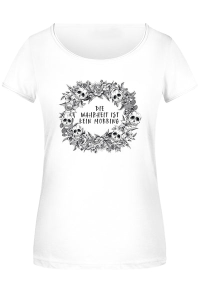 Bild: T-Shirt Damen - Die Wahrheit ist kein Mobbing - Skull Statement Geschenkidee