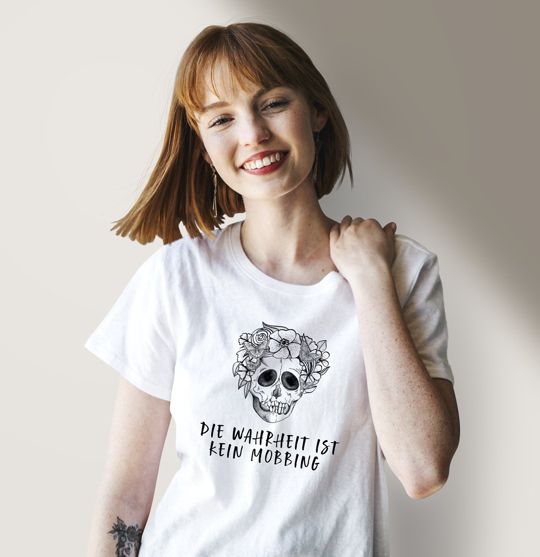 Bild: T-Shirt Damen - Die Wahrheit ist kein Mobbing - Totenkopf Geschenkidee