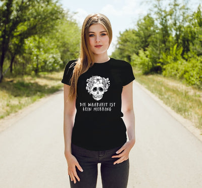 Bild: T-Shirt Damen - Die Wahrheit ist kein Mobbing - Totenkopf Geschenkidee