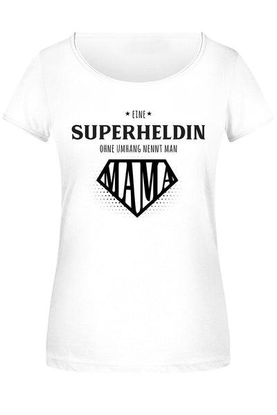 Bild: T-Shirt Damen - Eine Superheldin ohne Umhang nennt man Mama Geschenkidee