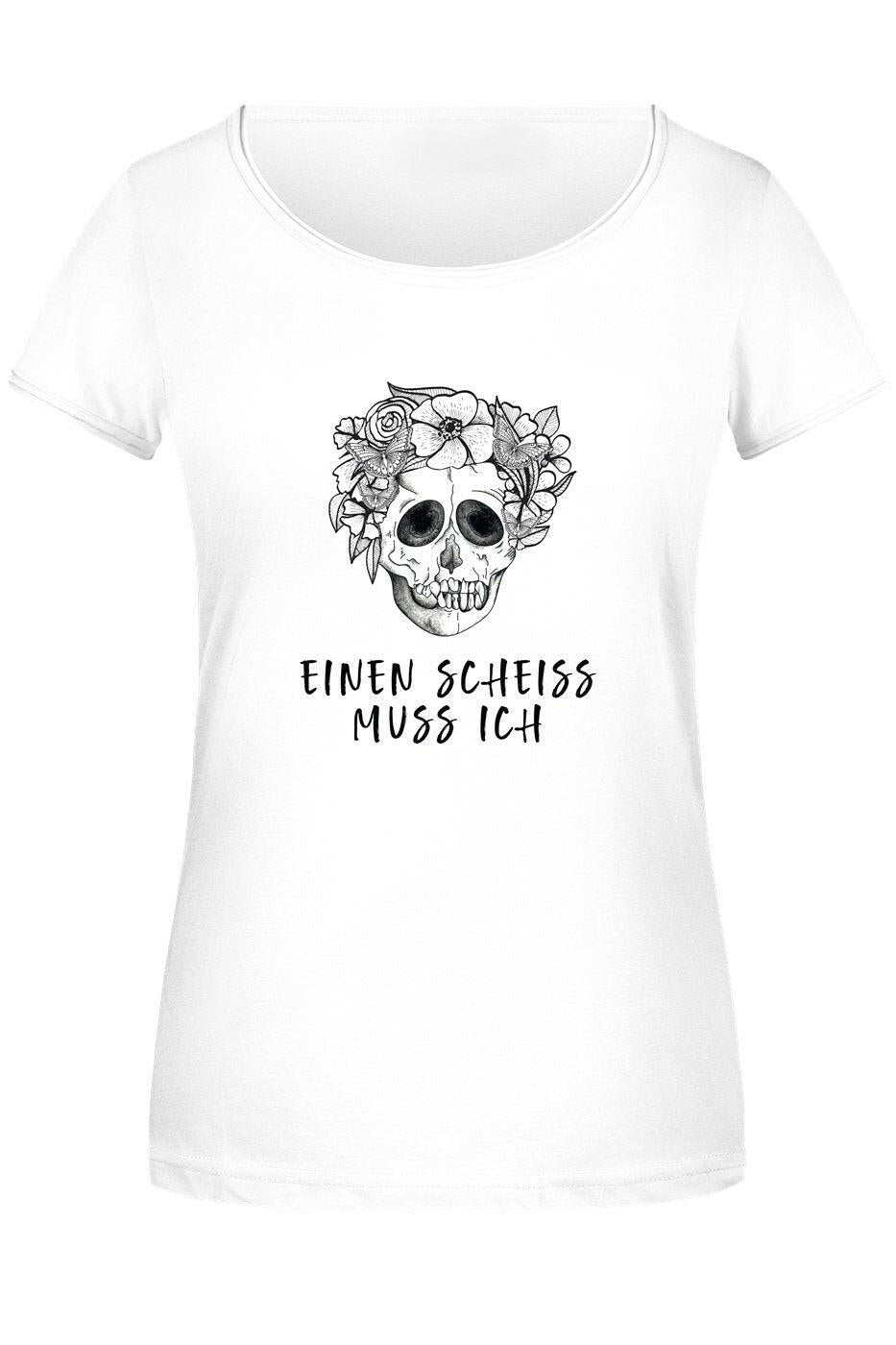 Bild: T-Shirt Damen - Einen Scheiss muss ich - Totenkopf Geschenkidee