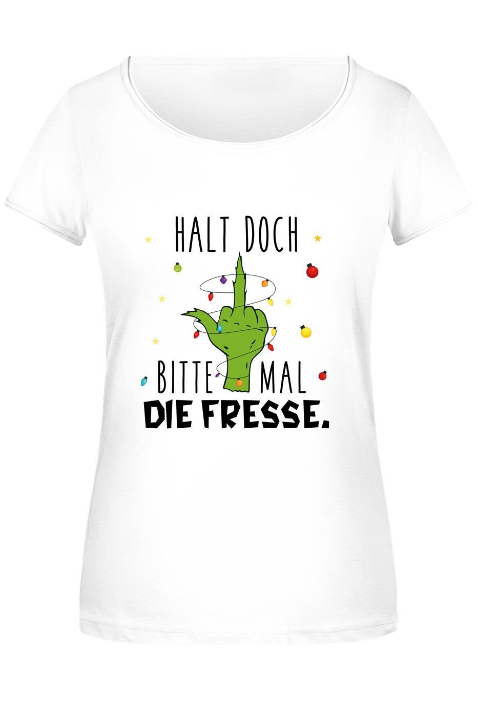 Bild: T-Shirt Damen - Grinch - Halt doch bitte mal die Fresse. (Mittelfinger) Geschenkidee