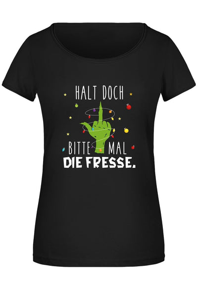 Bild: T-Shirt Damen - Grinch - Halt doch bitte mal die Fresse. (Mittelfinger) Geschenkidee