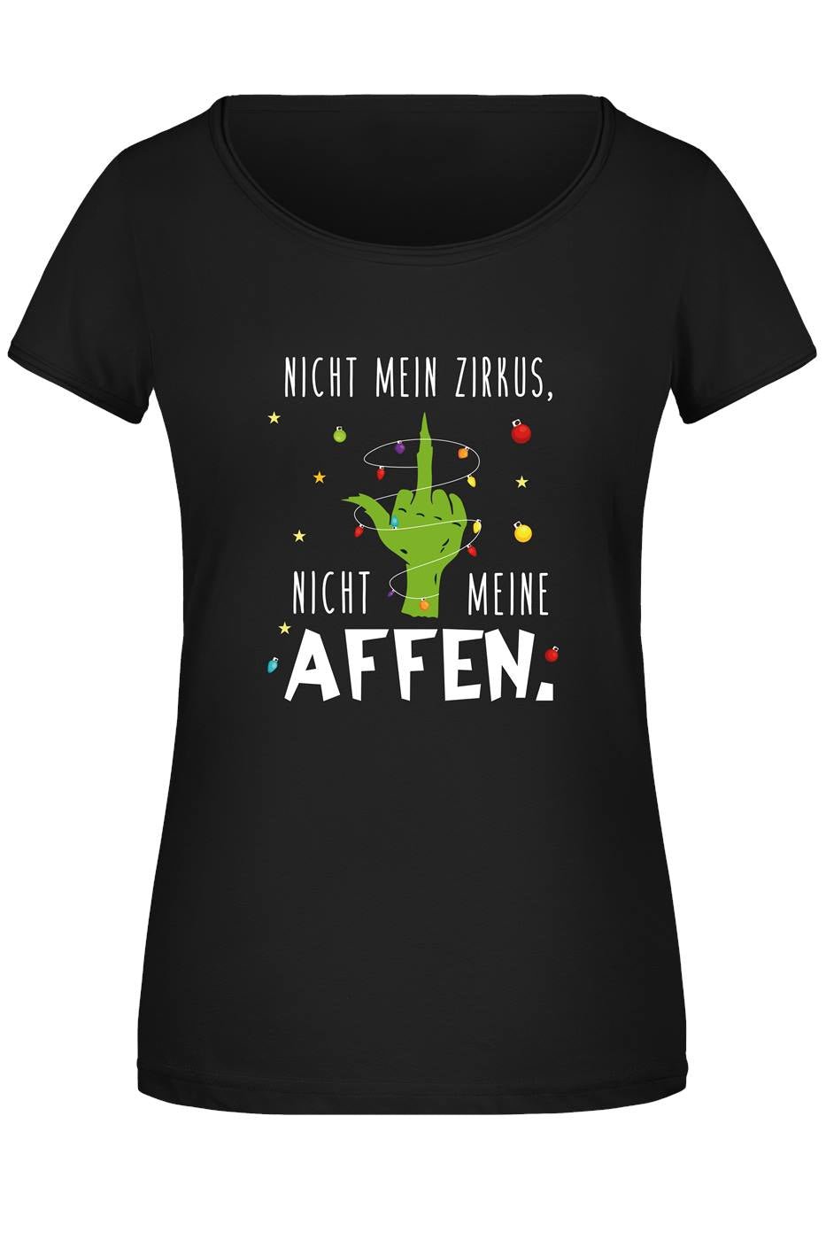 Bild: T-Shirt Damen - Grinch - Nicht mein Zirkus, nicht meine Affen. (Mittelfinger) Geschenkidee