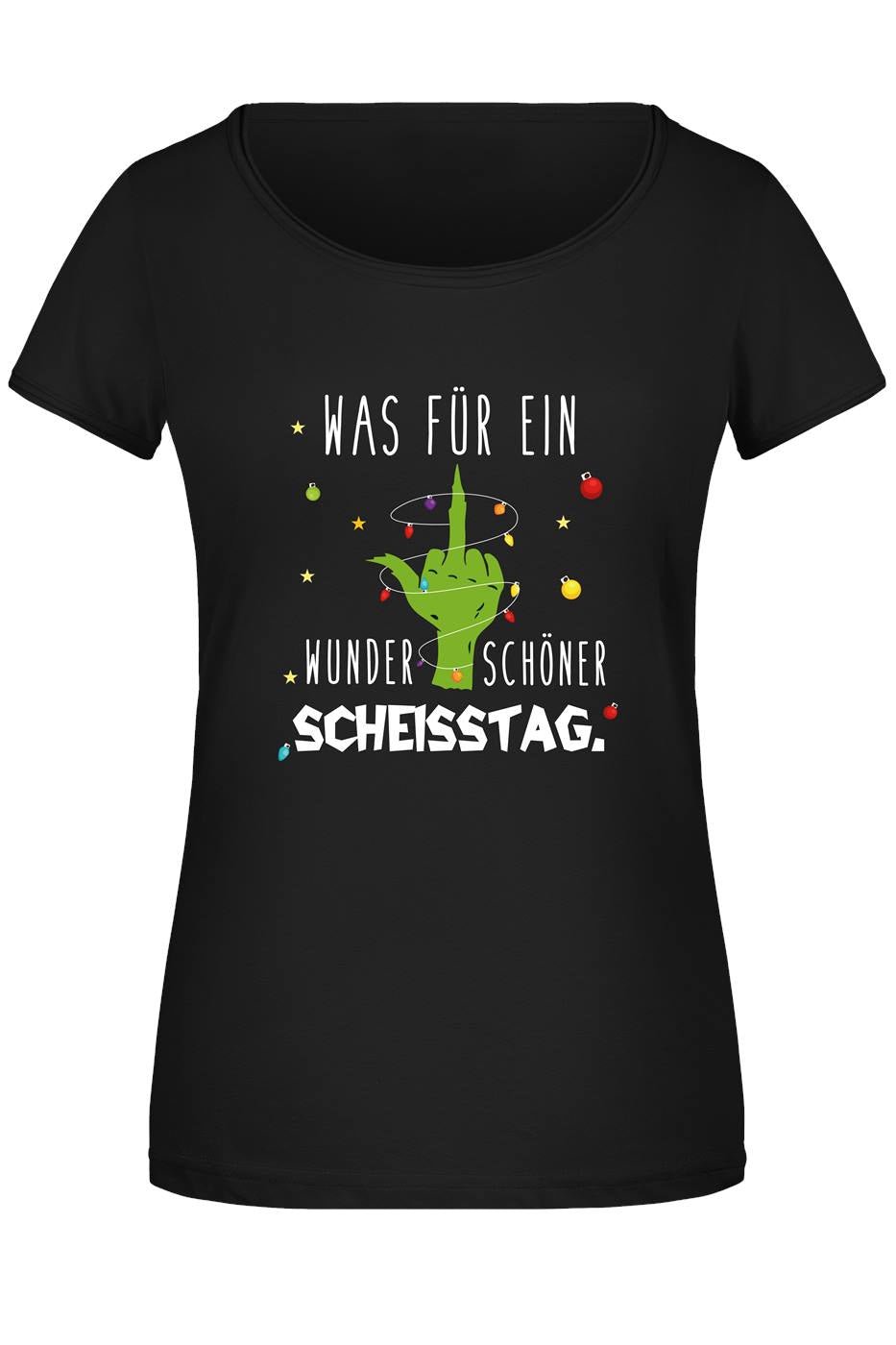 Bild: T-Shirt Damen - Grinch - Was für ein wunderschöner Scheisstag. (Mittelfinger) Geschenkidee