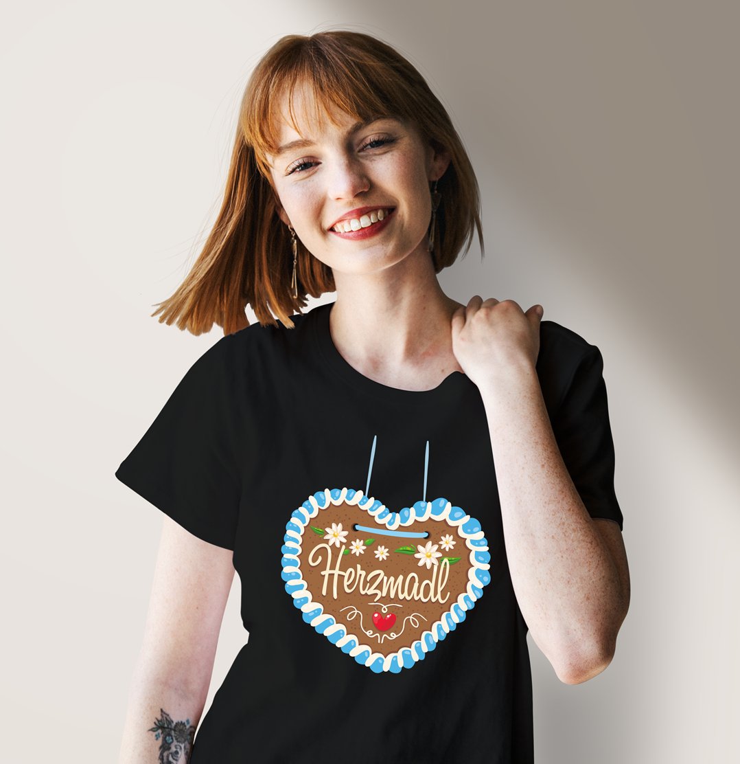 Bild: T-Shirt Damen - Herzmadl (Lebkuchenherz) Geschenkidee