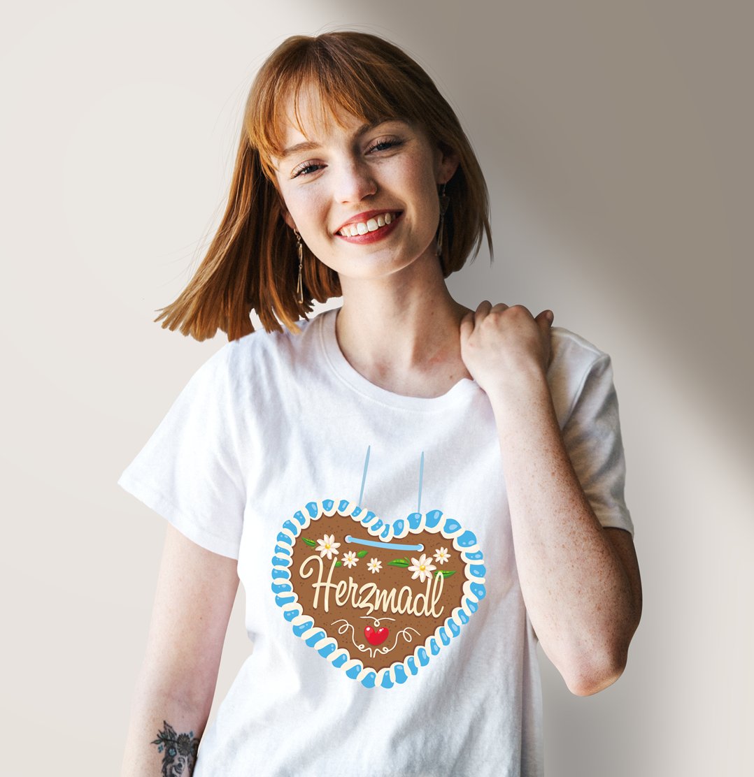 Bild: T-Shirt Damen - Herzmadl (Lebkuchenherz) Geschenkidee