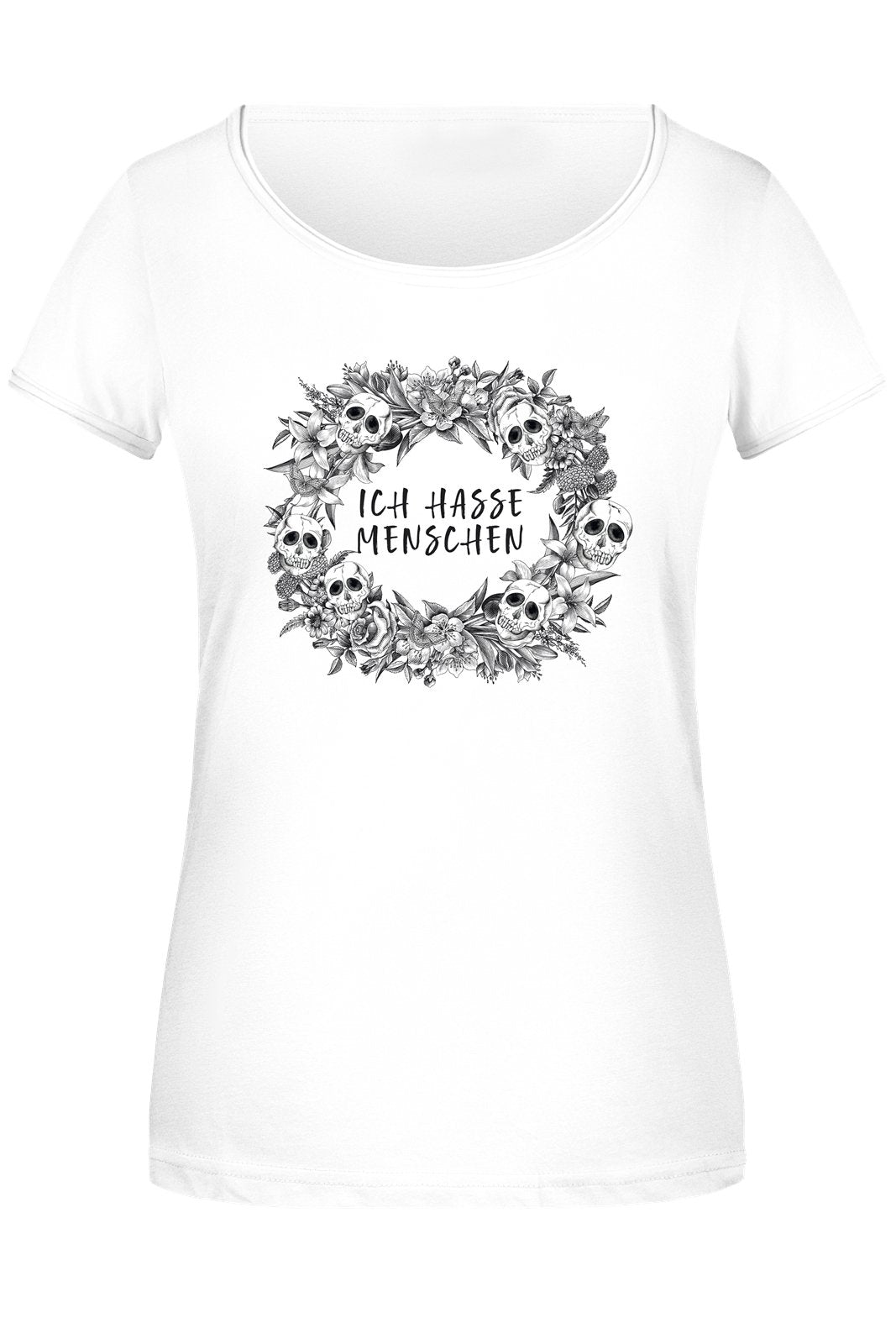 Bild: T-Shirt Damen - Ich hasse Menschen - Skull Statement Geschenkidee