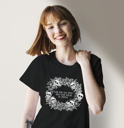 Bild: T-Shirt Damen - Klar bin ich nett - halt nur nicht zu jedem - Skull Statement Geschenkidee