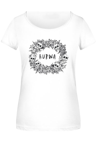 Bild: T-Shirt Damen - Kurwa - Skull Statement Geschenkidee