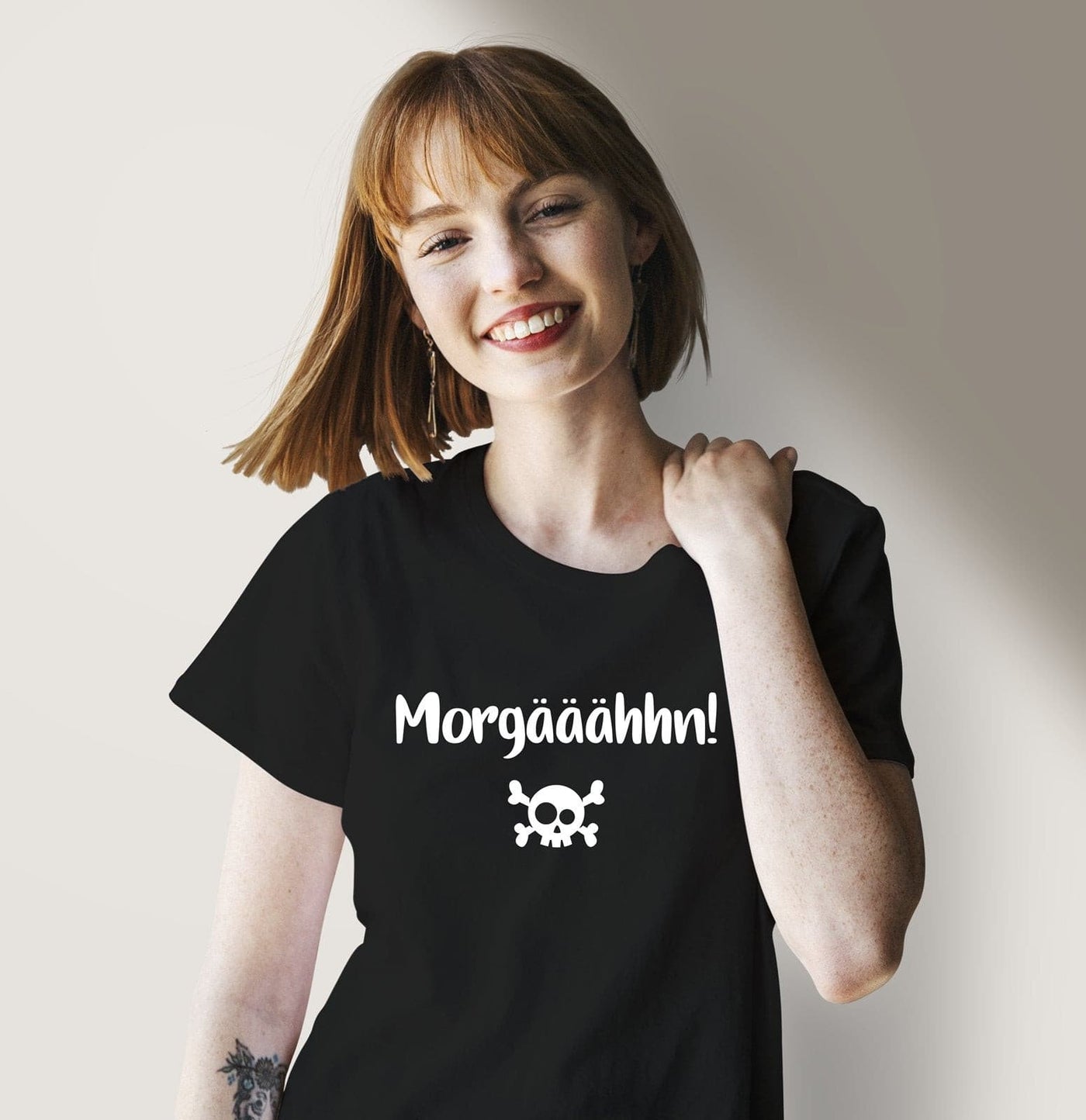 Bild: T-Shirt Damen - Morgääähhn! Totenkopf Geschenkidee