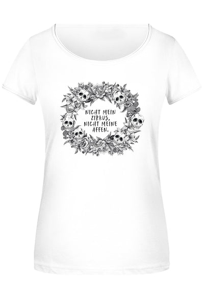 Bild: T-Shirt Damen - Nicht mein Zirkus, nicht meine Affen. - Skull Statement Geschenkidee