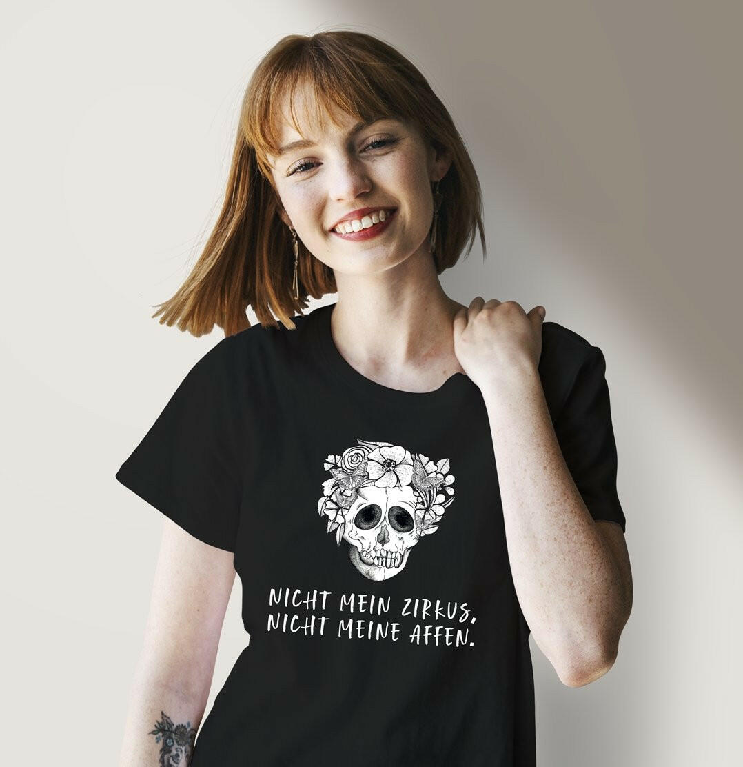 Bild: T-Shirt Damen - Nicht mein Zirkus, nicht meine Affen. - Totenkopf Geschenkidee