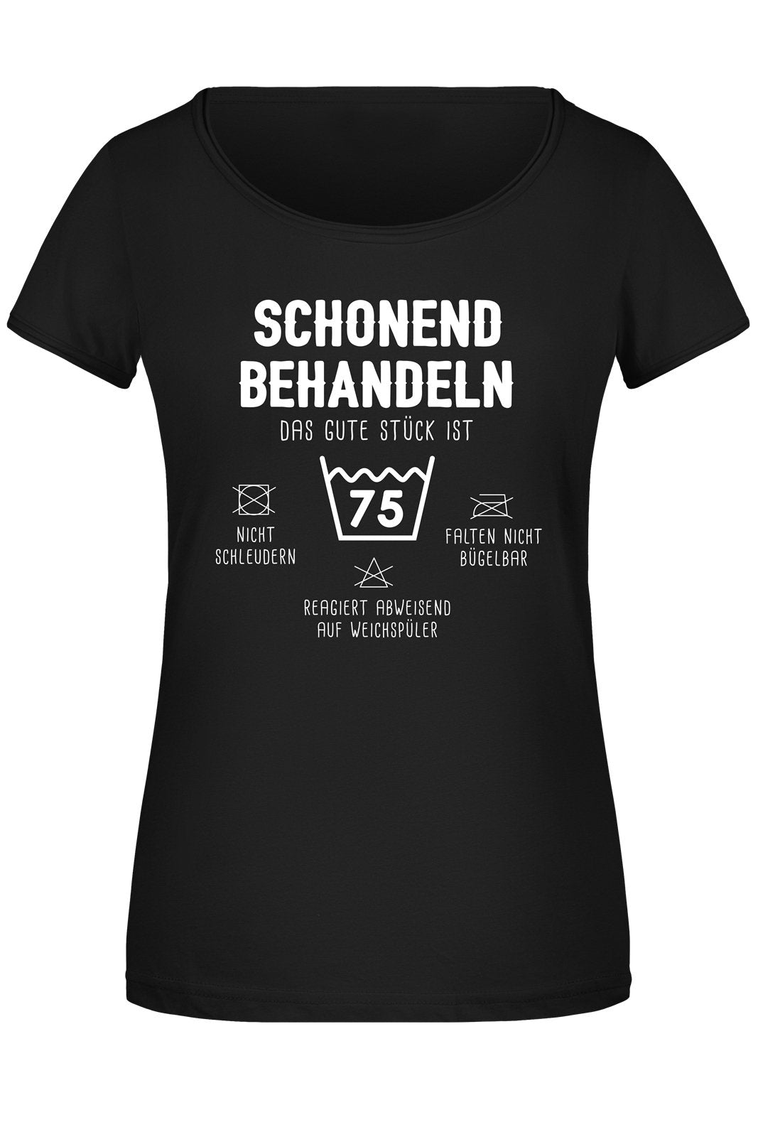 Bild: T-Shirt Damen - Schonend behandeln Das gute Stück ist - Zahl - (runder Geburtstag) Geschenkidee