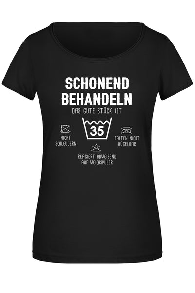 Bild: T-Shirt Damen - Schonend behandeln Das gute Stück ist - Zahl - (runder Geburtstag) Geschenkidee