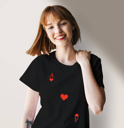 Bild: T-Shirt Damen - Spielkarte Herz Ass Geschenkidee