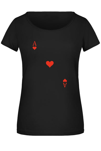 Bild: T-Shirt Damen - Spielkarte Herz Ass Geschenkidee