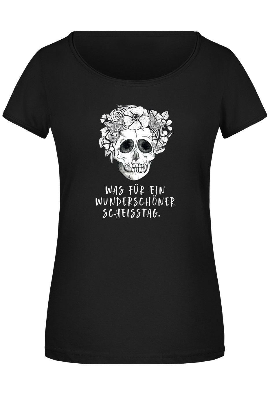 Bild: T-Shirt Damen - Was für ein wunderschöner Scheisstag. - Totenkopf Geschenkidee