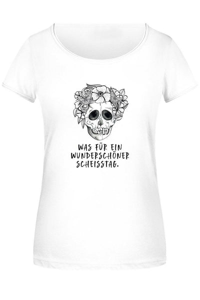 Bild: T-Shirt Damen - Was für ein wunderschöner Scheisstag. - Totenkopf Geschenkidee