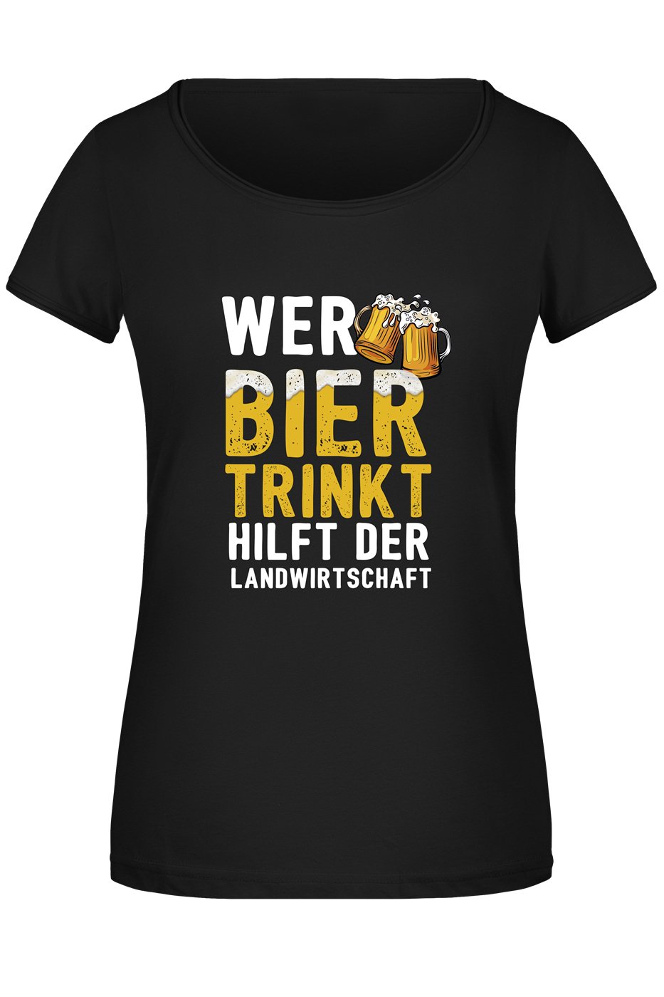 Bild: T-Shirt Damen - Wer Bier trinkt hilft der Landwirtschaft - V2 Geschenkidee