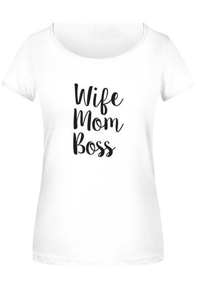 Bild: T-Shirt Damen - Wife Mom Boss Geschenkidee