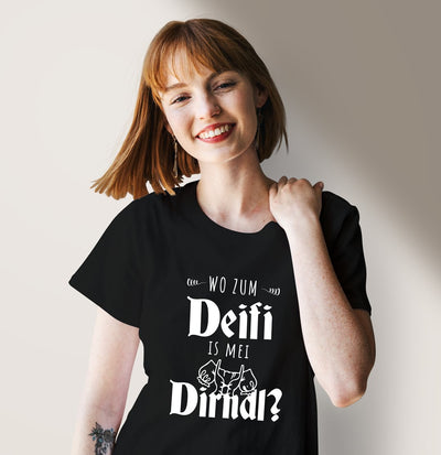 Bild: T-Shirt Damen - Wo zum Deifi is mei Dirndl? Geschenkidee