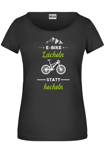 Bild: T-Shirt - E-Bike lächeln statt hecheln Geschenkidee