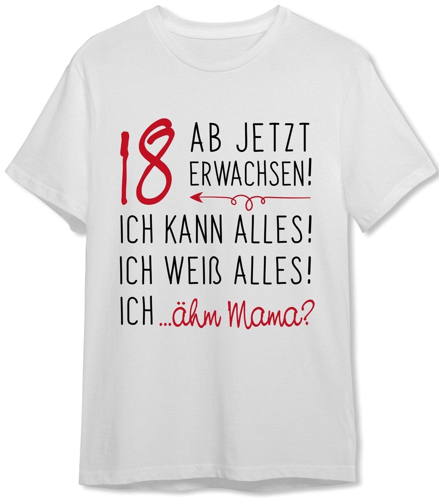 Bild: T-Shirt Herren - 18 ab jetzt erwachsen! Geschenkidee