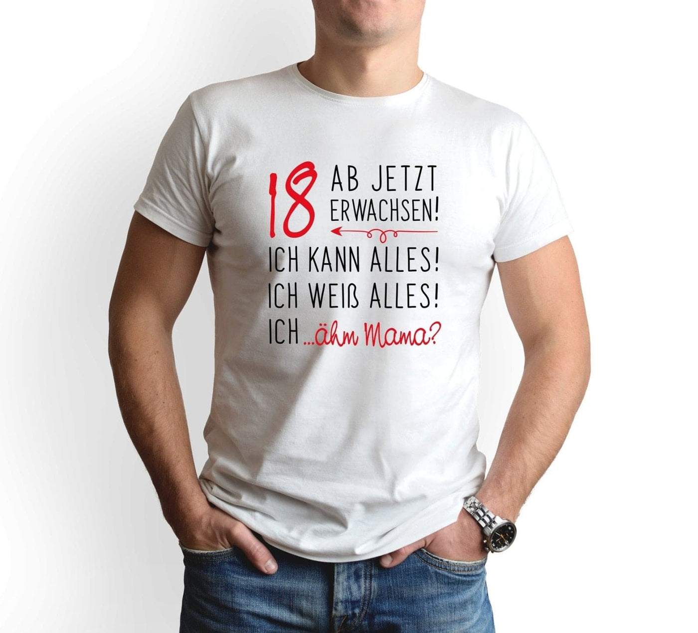 Bild: T-Shirt Herren - 18 ab jetzt erwachsen! Geschenkidee