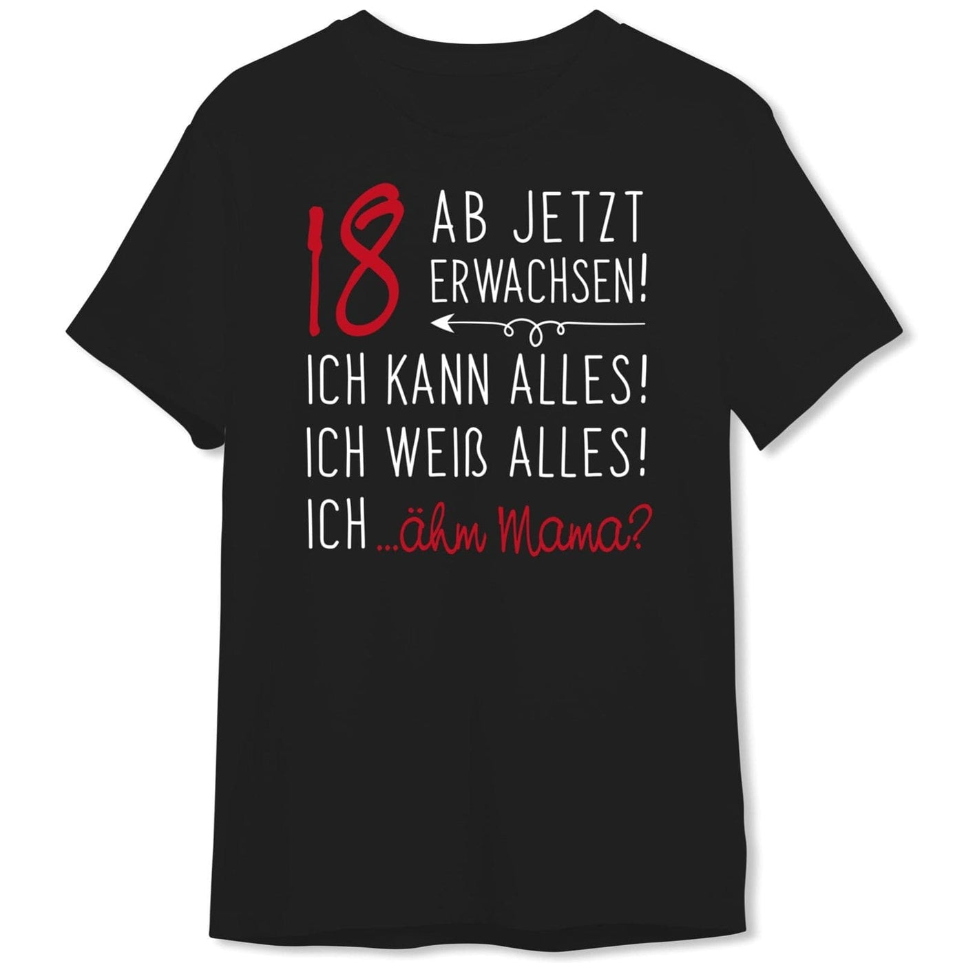 Bild: T-Shirt Herren - 18 ab jetzt erwachsen! Geschenkidee