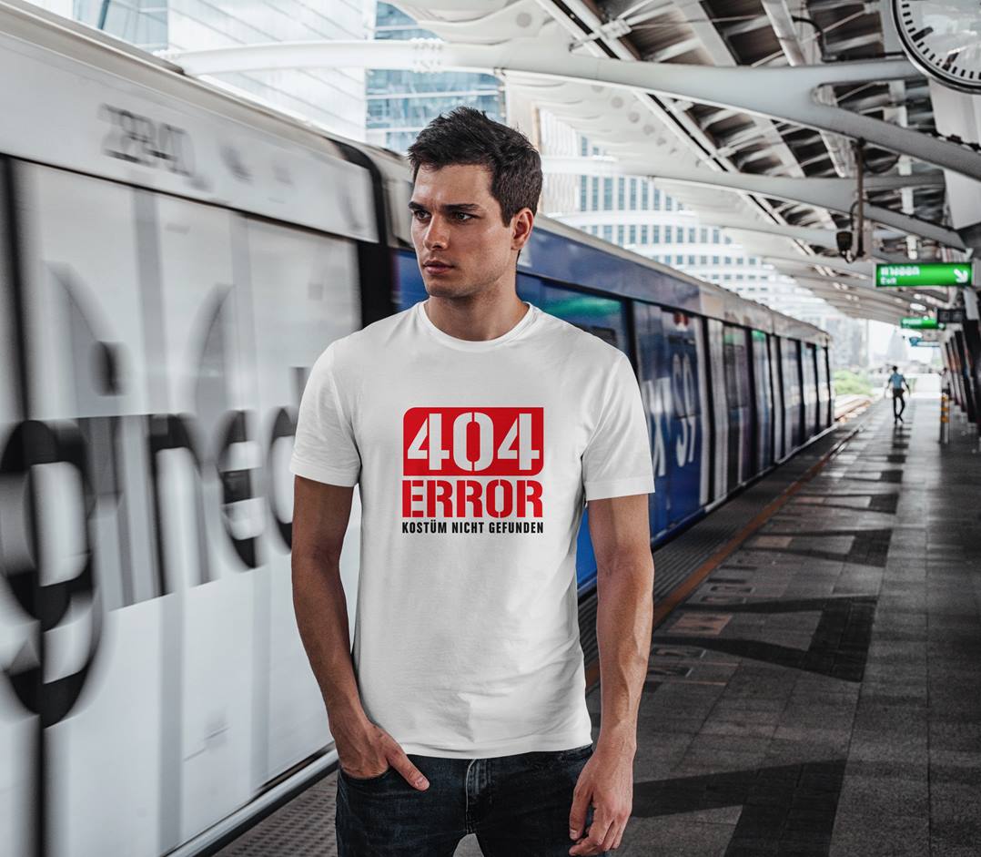 Bild: T-Shirt Herren - 404 Error Kostüm nicht gefunden Geschenkidee