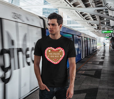 Bild: T-Shirt Herren - 51% Engerl 49% Deifi (Lebkuchenherz) Geschenkidee