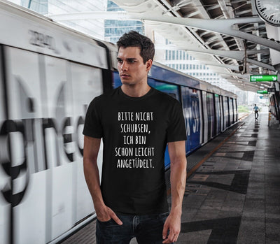 Bild: T-Shirt Herren - Bitte nicht schubsen, ich bin schon leicht angetüdelt Geschenkidee