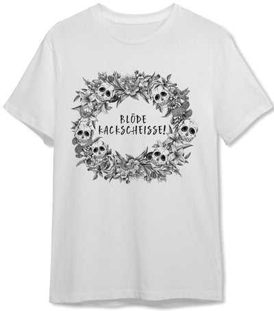 Bild: T-Shirt Herren - Blöde Kackscheisse! - Skull Statement Geschenkidee