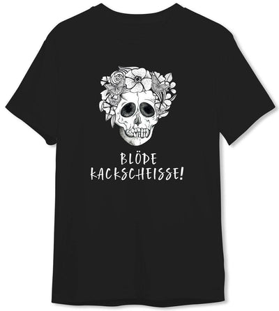 Bild: T-Shirt Herren - Blöde Kackscheisse! - Totenkopf Geschenkidee
