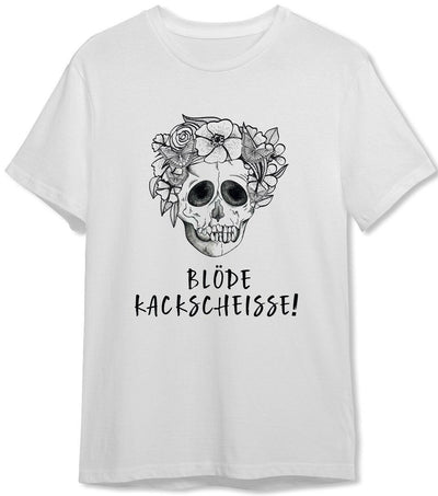 Bild: T-Shirt Herren - Blöde Kackscheisse! - Totenkopf Geschenkidee