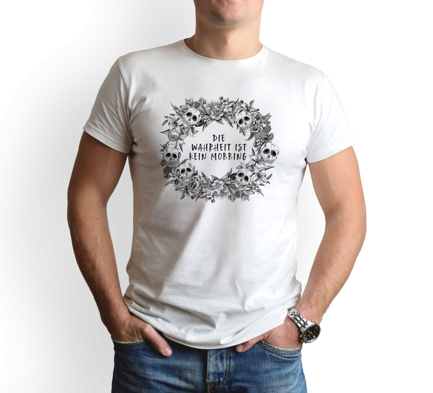 Bild: T-Shirt Herren - Die Wahrheit ist kein Mobbing - Skull Statement Geschenkidee