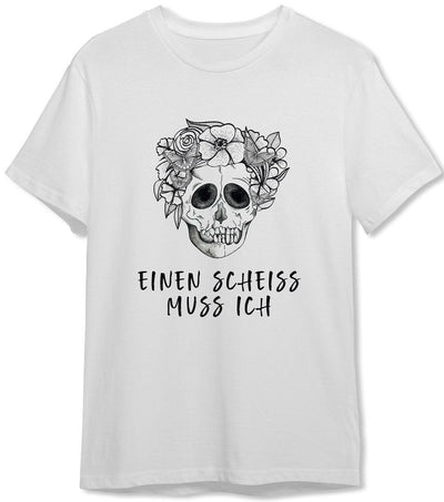 Bild: T-Shirt Herren - Einen Scheiss muss ich - Totenkopf Geschenkidee