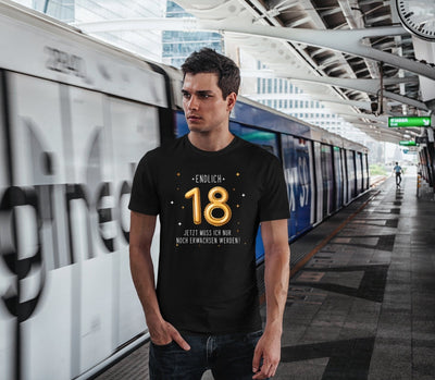 Bild: T-Shirt Herren - Endlich 18 Jetzt muss ich nur noch Erwachsen werden! Geschenkidee