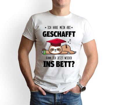 Bild: T-Shirt Herren - Faultier - Ich habe mein Abi geschafft. Kann ich jetzt wieder ins Bett? Geschenkidee