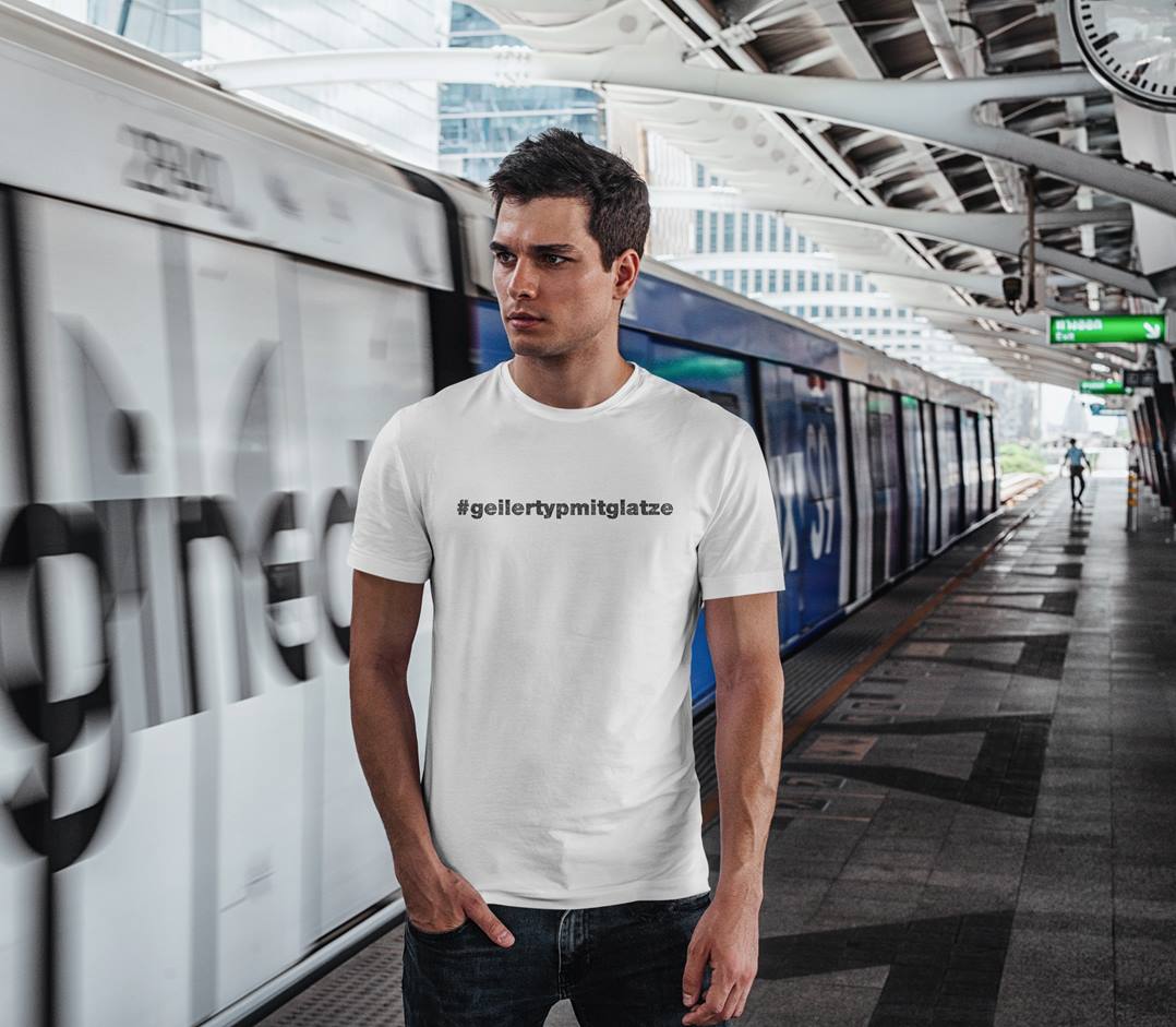 Bild: T-Shirt Herren - #geilertypmitglatze Geschenkidee