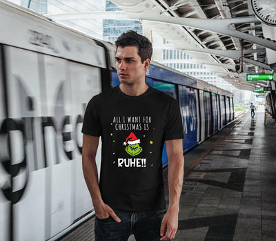 Bild: T-Shirt Herren - Grinch - All I want for Christmas is Ruhe! (Gesicht) Geschenkidee