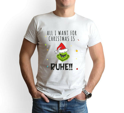 Bild: T-Shirt Herren - Grinch - All I want for Christmas is Ruhe! (Gesicht) Geschenkidee
