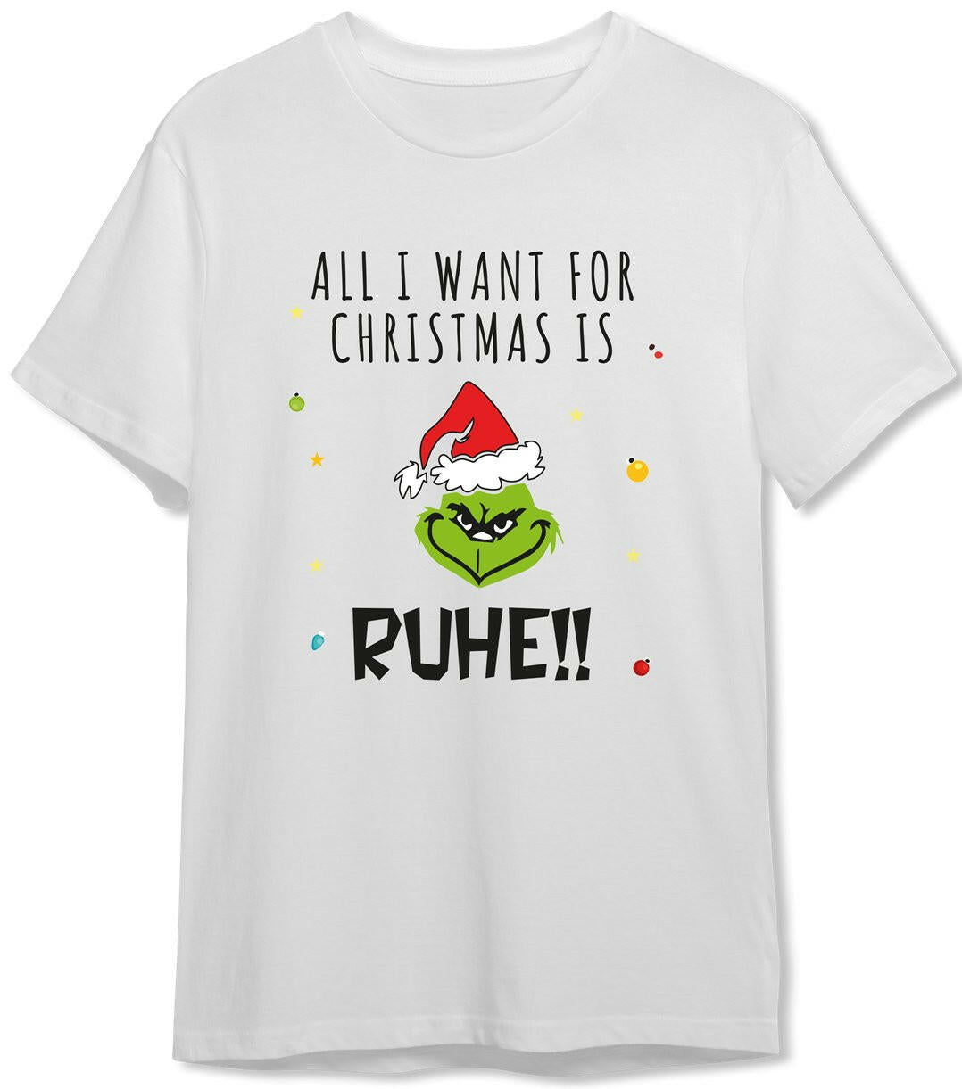 Bild: T-Shirt Herren - Grinch - All I want for Christmas is Ruhe! (Gesicht) Geschenkidee