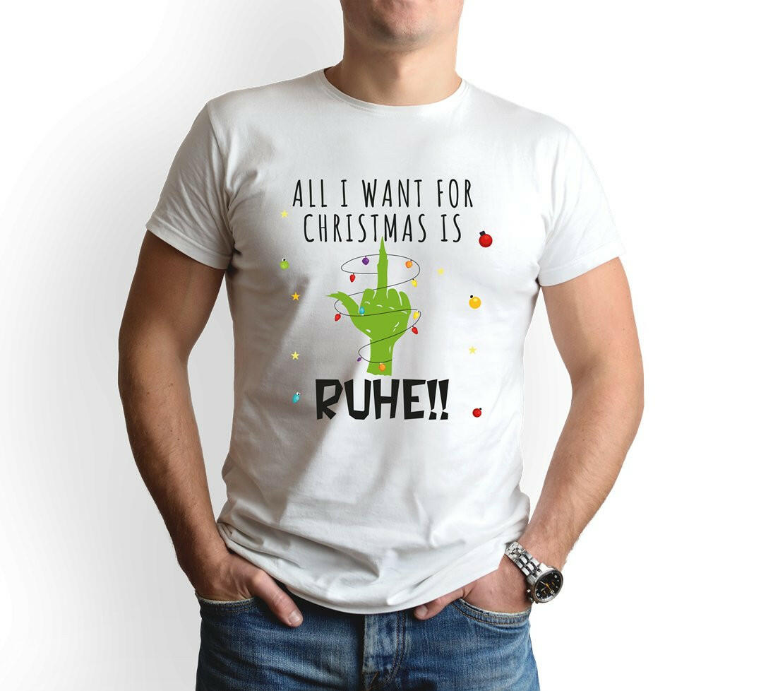 Bild: T-Shirt Herren - Grinch - All I want for Christmas is Ruhe! (Mittelfinger) Geschenkidee