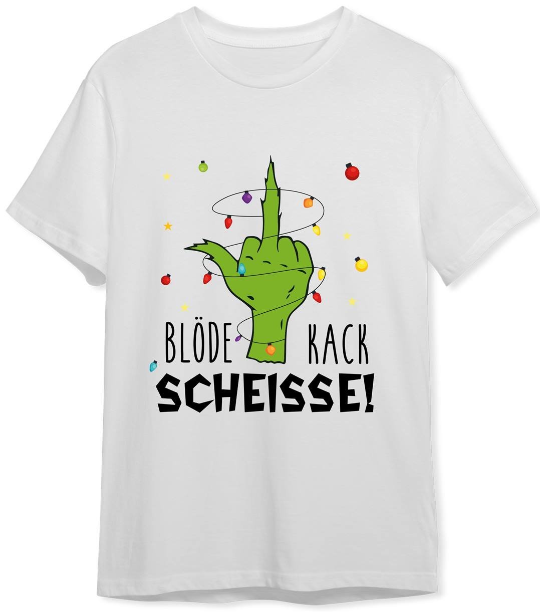 Bild: T-Shirt Herren - Grinch - Blöde Kackscheisse! (Mittelfinger) Geschenkidee