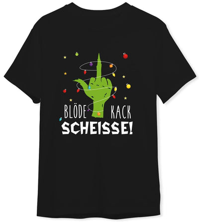 Bild: T-Shirt Herren - Grinch - Blöde Kackscheisse! (Mittelfinger) Geschenkidee