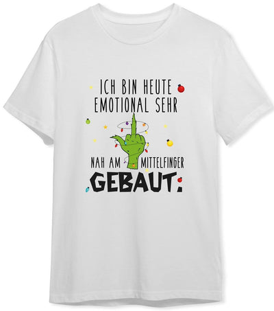 Bild: T-Shirt Herren - Grinch - Ich bin heute emotional sehr nah am Mittelfinger gebaut. Geschenkidee